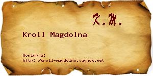 Kroll Magdolna névjegykártya